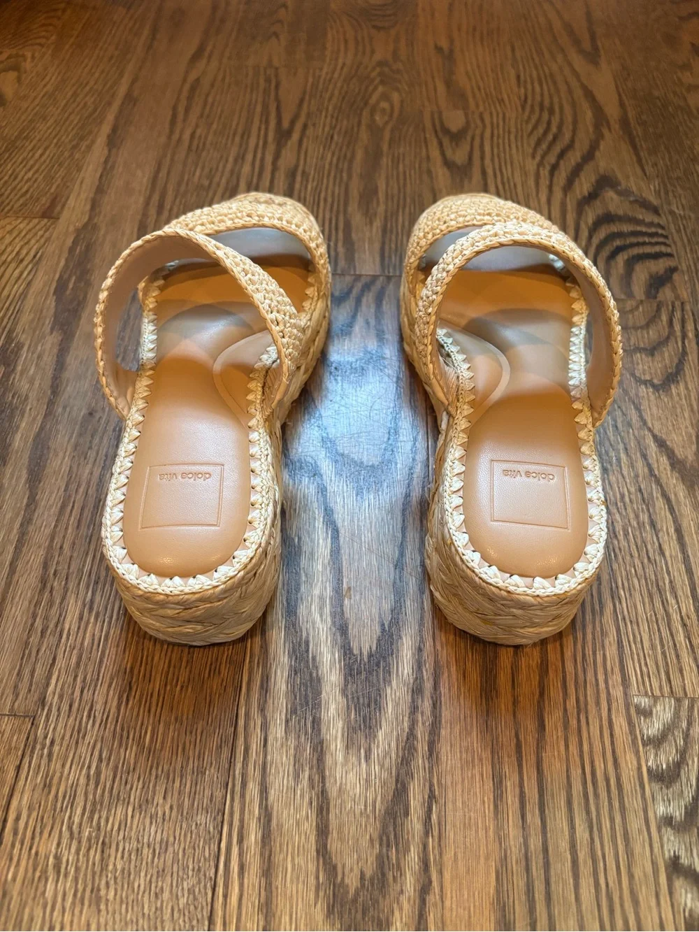NWOT Dolce Vita Corla  Braided Platform Sandal in Natutal Raffia